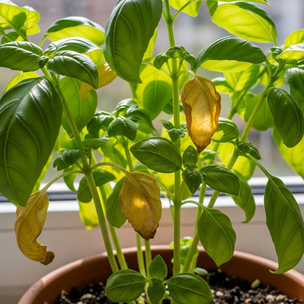 Basil Leaves Turning Yellow What Is Causing It
