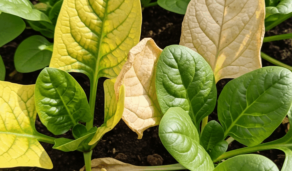 Spinach Leaves Turning Yellow What Is Causing It