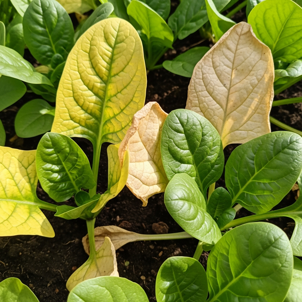 Spinach Leaves Turning Yellow What Is Causing It