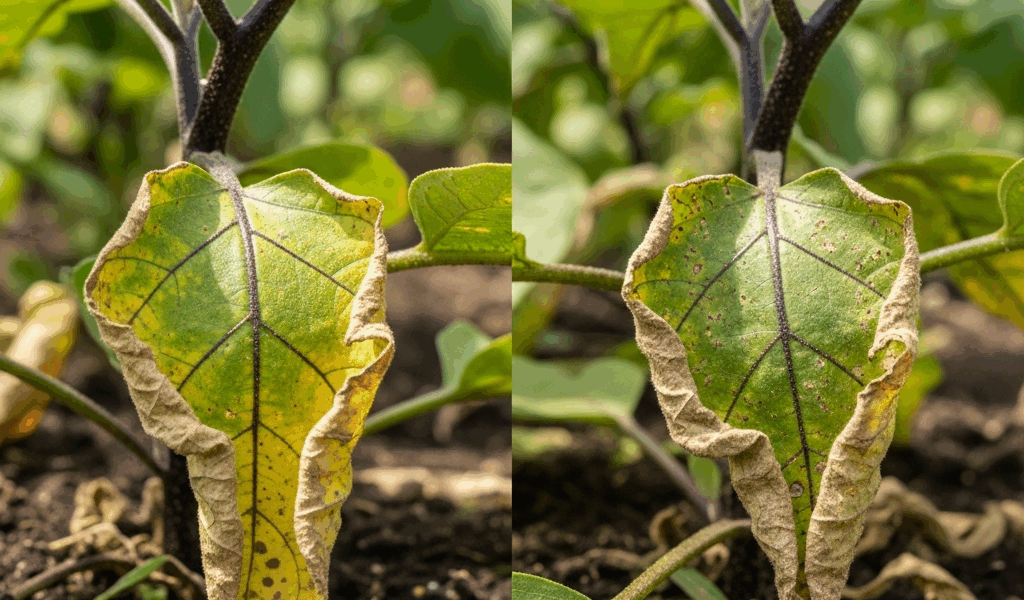 Eggplant Leaves Curling Up What Is Causing It